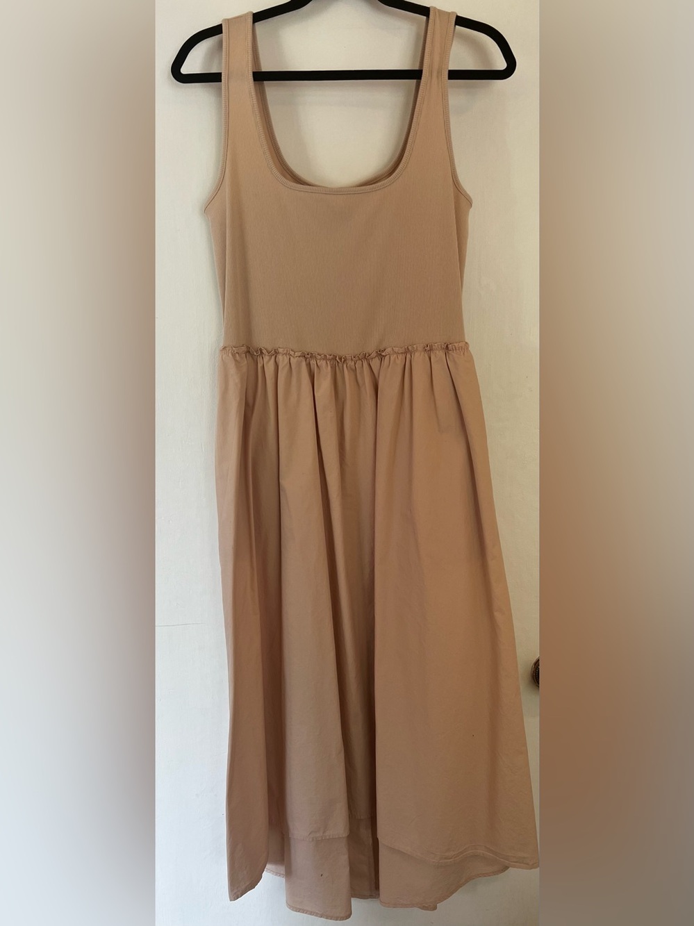 a new day Neutral Tan Sleeveless A-Line Midi Dress-Skirt